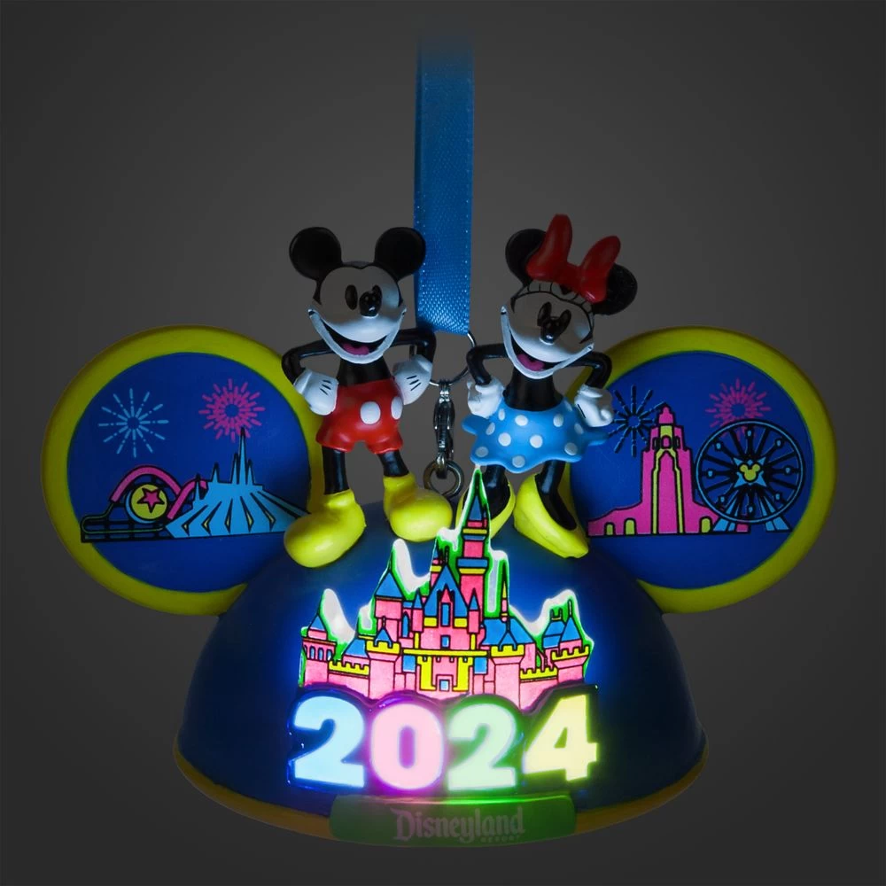 Mickey And Minnie Mouse Light-Up Ear Hat Ornament – Disneyland 2024 - Image 2