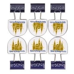 Disney Binder Clips - Walt Disney World Castle Logo - 6 Pack