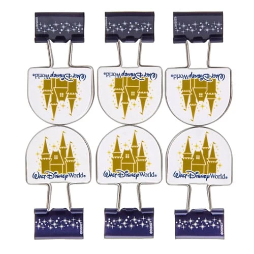 Disney Binder Clips - Walt Disney World Castle Logo - 6 Pack