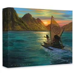 Disney Moana ''Sailing Into The Sun'' Giclée On Canvas By Walfrido Garcia