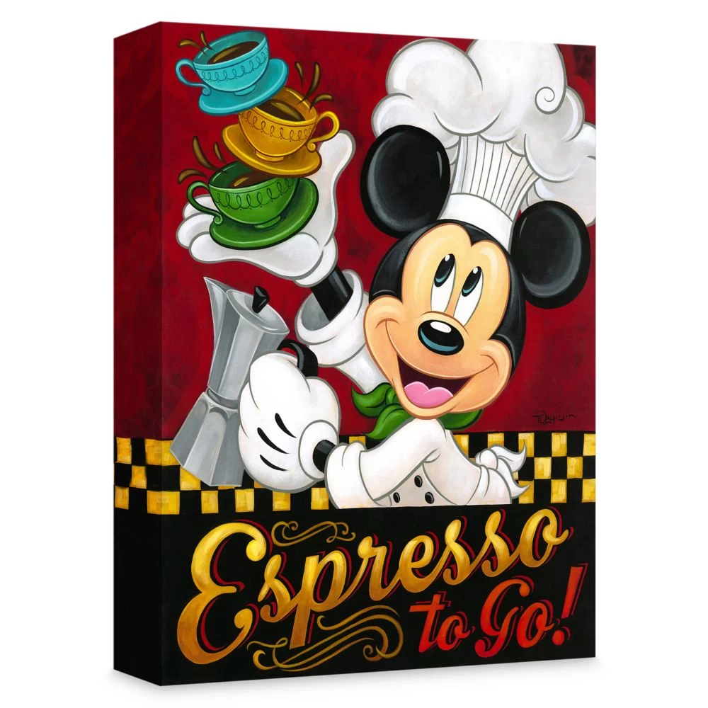 Disney Mickey Mouse ''Espresso To Go!'' Giclée On Canvas By Tim Rogerson