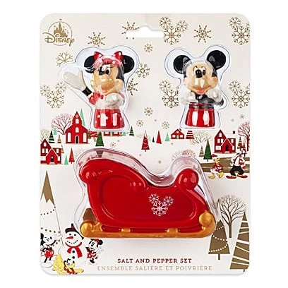 Disney Salt And Pepper Shaker Set - Mickey And Minnie Mouse Holiday Sleigh - Image 8
