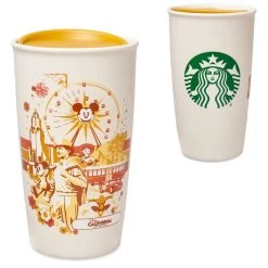 Disney Travel Tumbler - Disney California Adventure Starbucks Ceramic Travel Tumbler