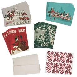 Disney Greeting Cards - Vintage Christmas Mickey And Friends
